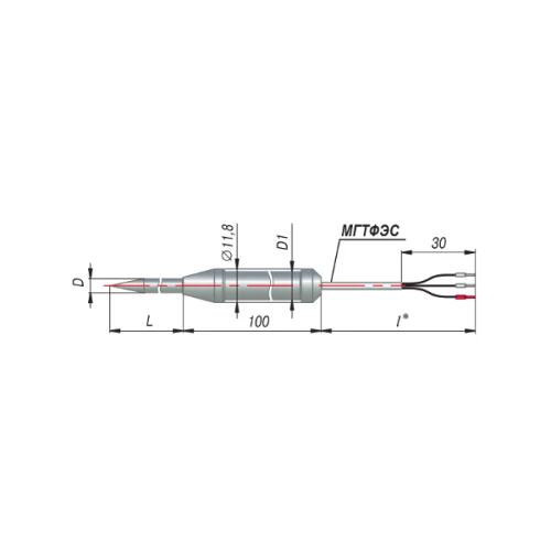 ДТС174-Pt100.В4.100/6,0м L=100 мм d=5мм lкаб=6,0 м УТ000004543