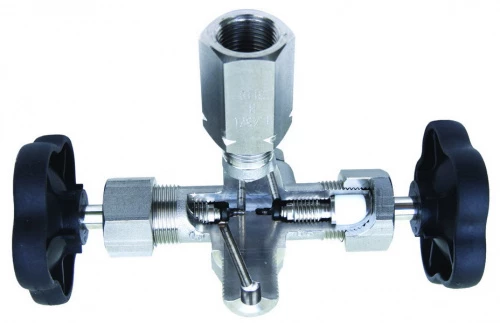 КЗИТ-60н-А-G1/2"/G1/2" Клапан игольчатый 3-х ходовой со сливом УТ000012294